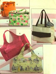 8098 VOGUE 5 LINED SIZED POCKET HANDLE HANDBAGS PATTERN
